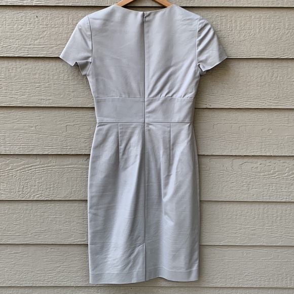 Banana Republic V-Neck Gray Fitted and Feminine Business Work Dress - Picture 3 of 5